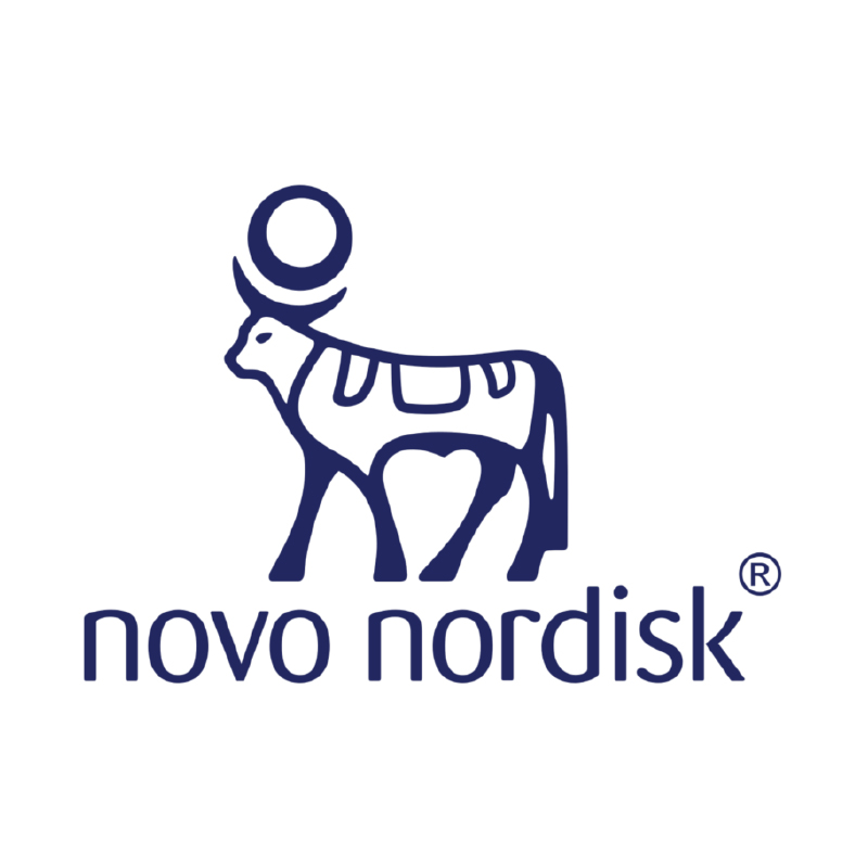 novo nordisk - logo - partenaire - animal - logo typographique - bleu - illustration - test - science - Loretta
